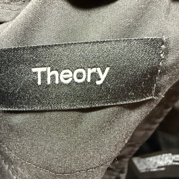 Theory Curtis Drawstring Pant Good Linen Men's Size 31 Black Woven Straight Leg - Picture 7 of 10